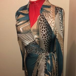 Beautiful floor-length wrap dress